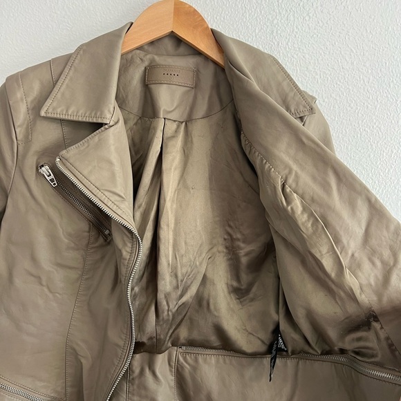 Blank NYC Taupe Brown Faux Leather Moto Jacket M - Picture 10 of 11